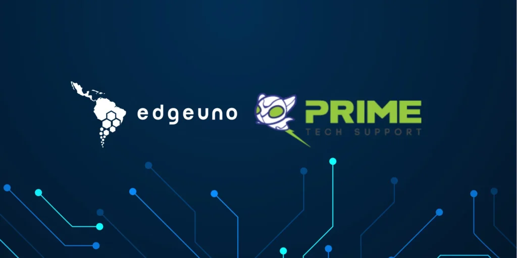 EdgeUno and Prime Tech company side by side on a technical background