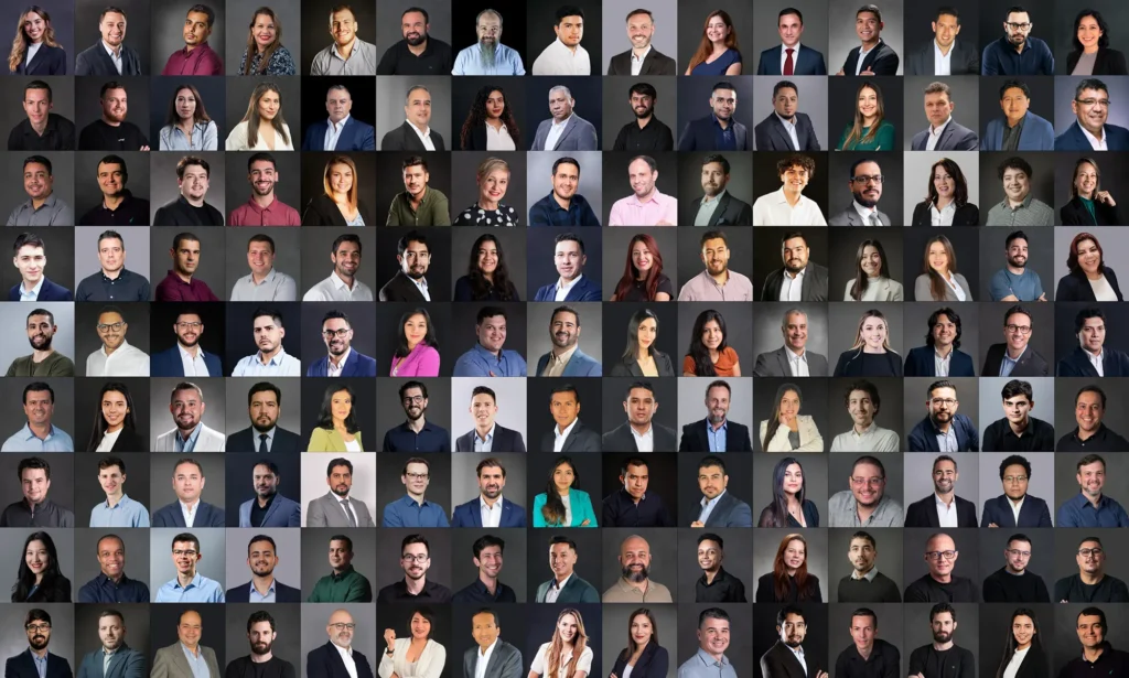 The people of EdgeUno: a grid of employee profile pictures illustrating our global workforce and collaborative company culture.